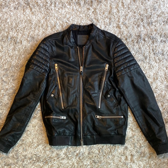 ALL SAINTS LEATHER JACKET - Picture 1 of 2